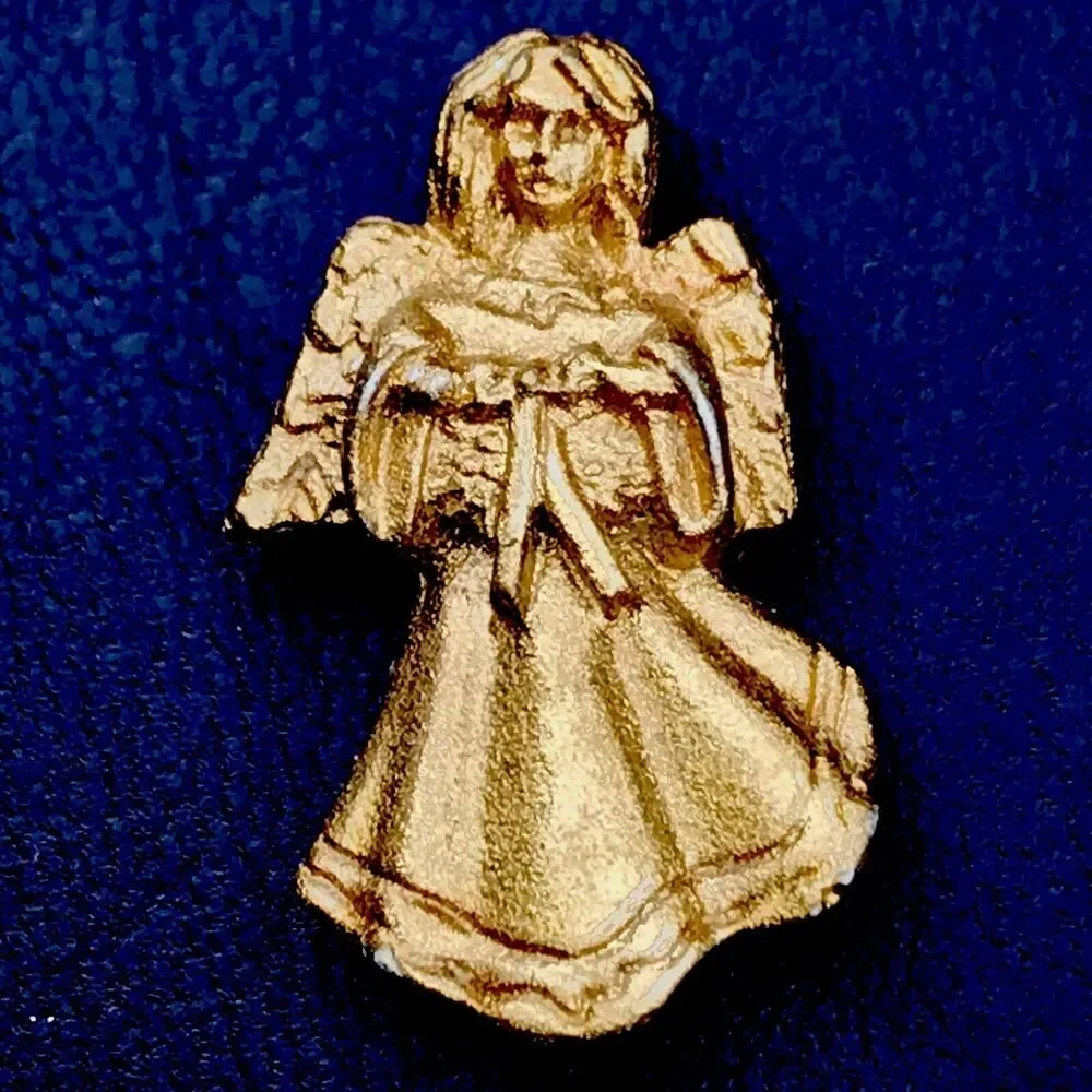Angel Brooch Vintage Pin Gold Tone Small